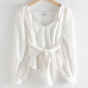 & Other Stories Tie Waist Blouse 4